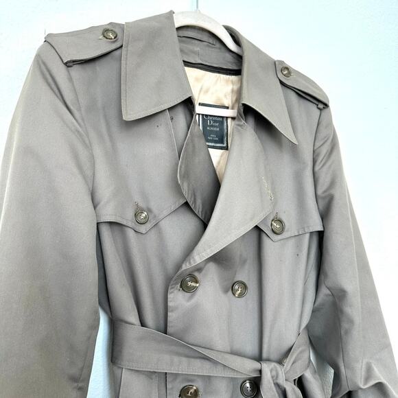 Vintage 1970s Christian Dior Trench Coat, Size 40S - Picture 13 of 16
